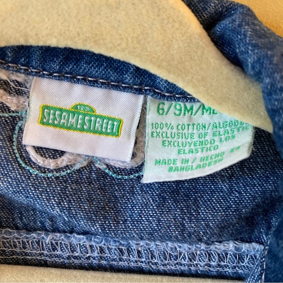 Vintage Sesame Street Floral Jacket Denim Jean Button Closure Baby Girl 6-9M - Picture 9 of 9